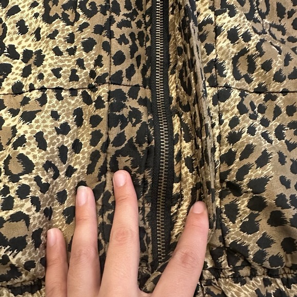 Glitzy Rags Vintage Leopard Print Puff Jacket Buttons Pockets USA Womens Size S - Picture 5 of 13